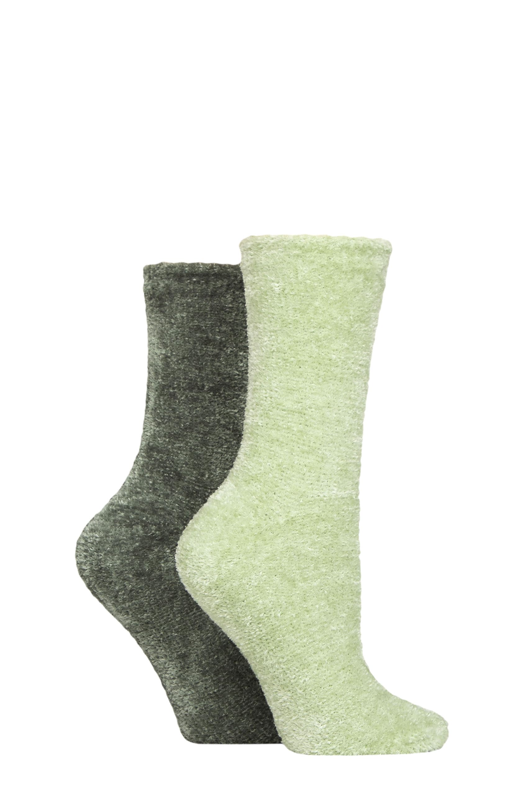 Elle Women's Light Pine Super Soft Silky Cosy Chenille Leisure Socks Pack Of 2 Size 4-8 In Assorted Colours (Uk, Numeric, 4, 8, Regular, Regular, )