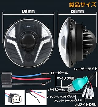 【開封済・未使用】HENGTUAOTO ７インチ ラウンド ヘッドライト LED Amazon.co.jp: HENGTUAOTO 7インチLEDオートバイヘッドライト 超