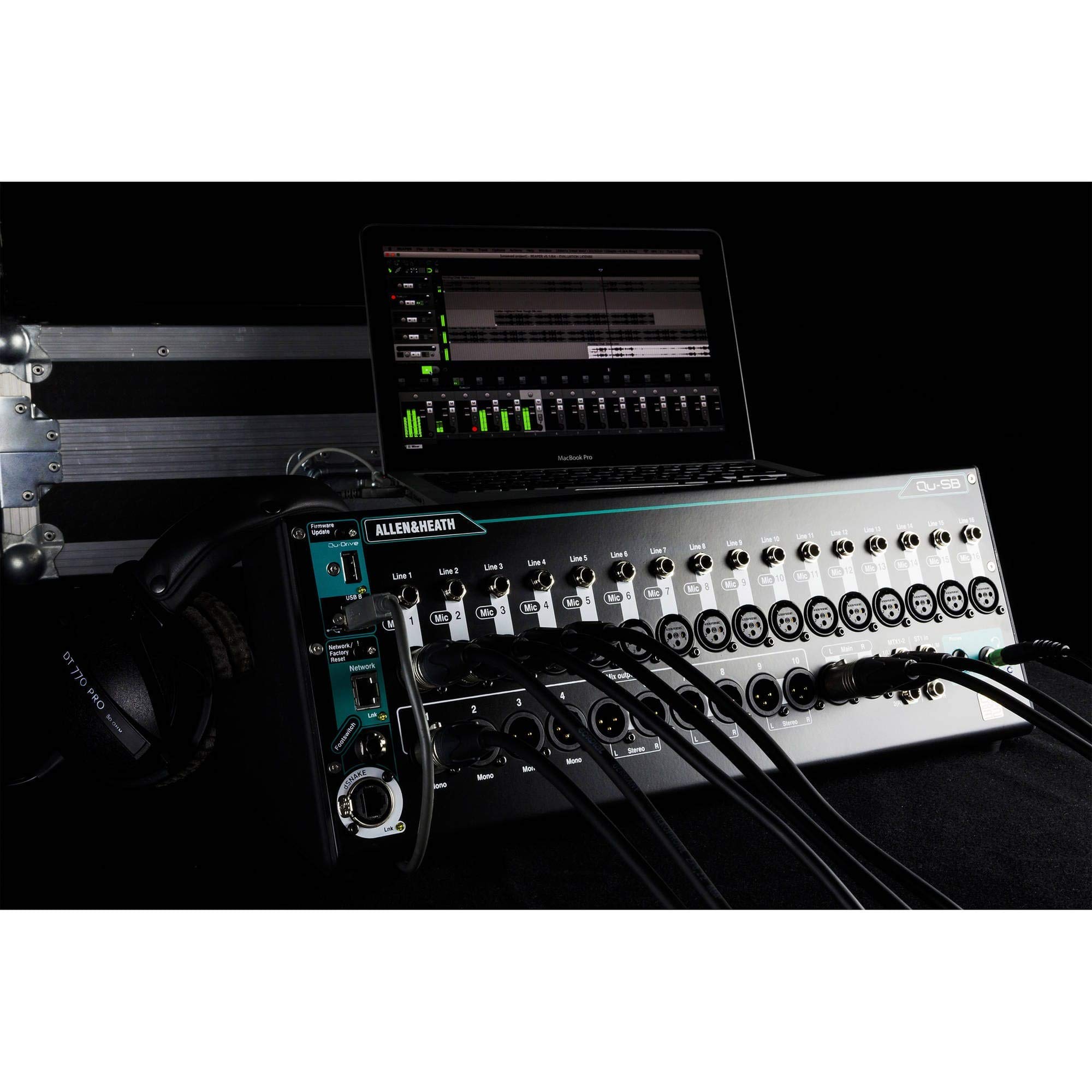 Allen & Heath Qu-SB Portable 18-In/14-Out Digital Mixer + Cables and Samson DK707 7-Piece Drum Microphone Kit - Image 3