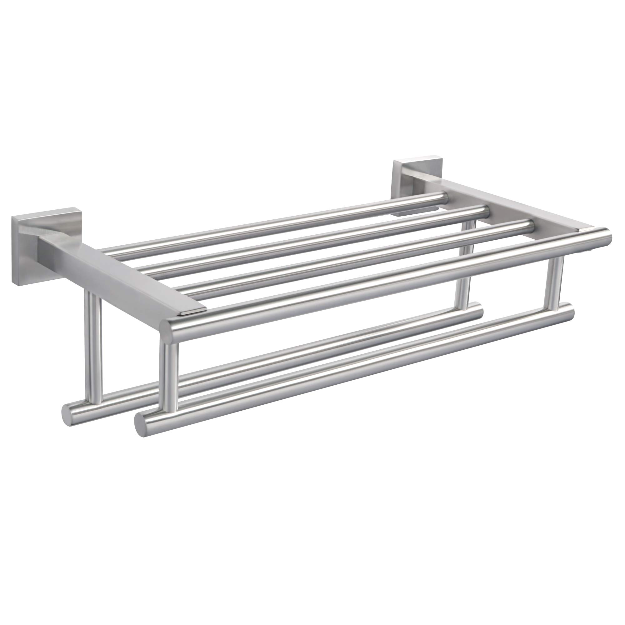 AliseTowel Rack,Towel Holder Towel Shelf with Double Towel Bars for Bathroom Lavatory,SUS 304 Stainless Steel Wall Mount Towel Hanger Storage,16 Inch Brushed Nickel,GZ8040-LS