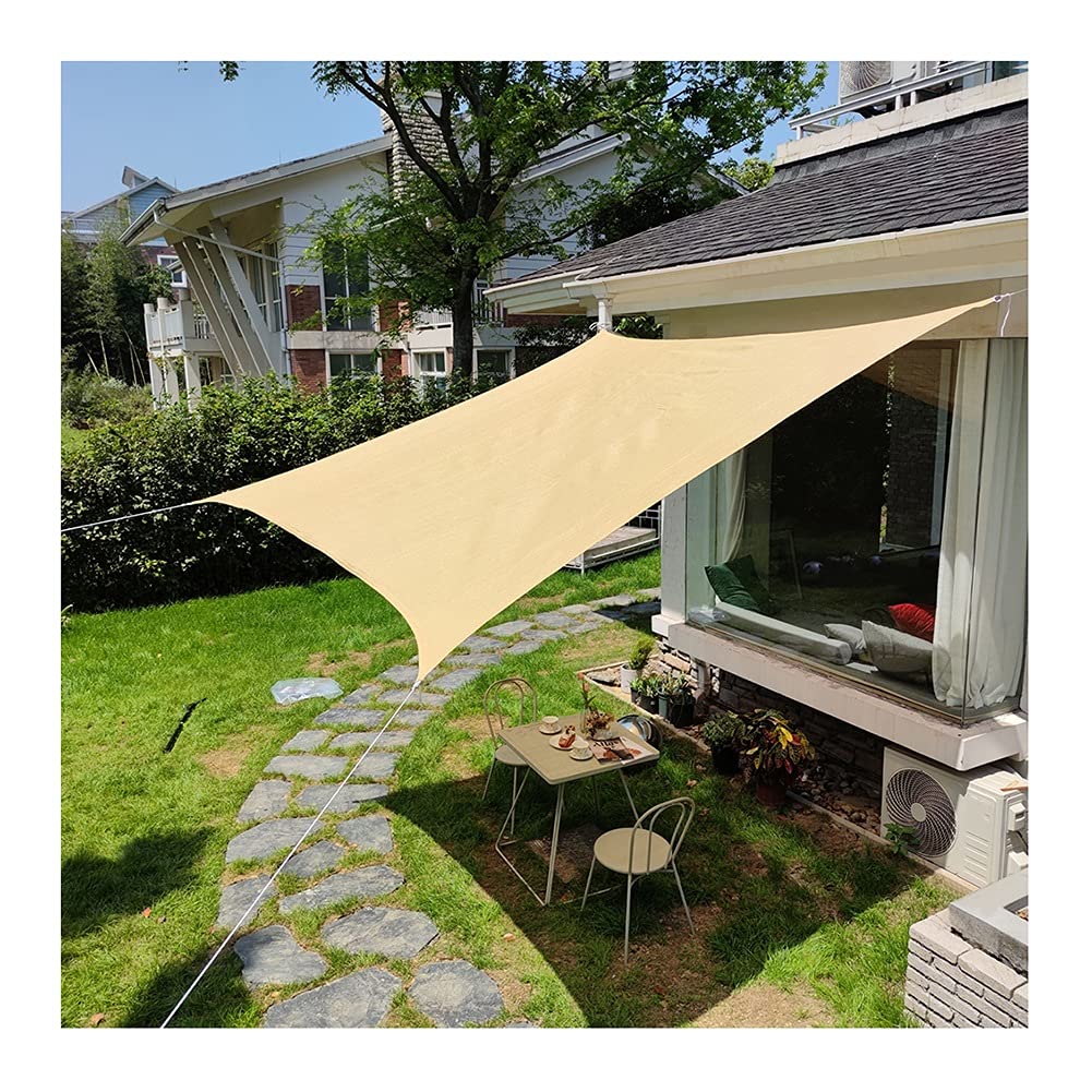 LYGBAOFUL Patio ogrodowe Yard Żagiel przeciwsłoneczny Baldachim 2x4 m Kolor piaskowy Oddychający materiał HDPE Blok UV Markiza przeciwsłoneczna z liną Niestandardowe