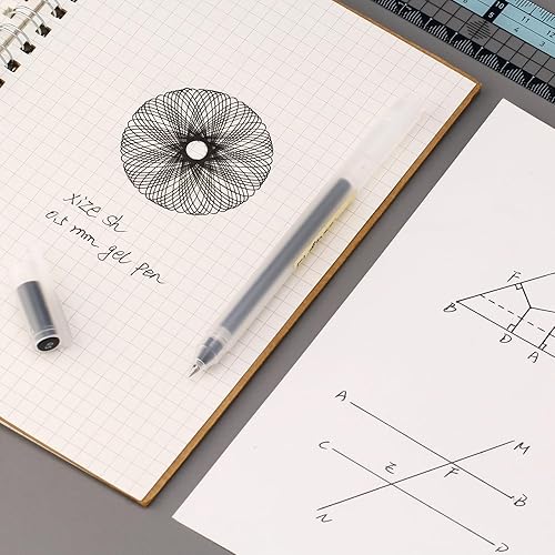 Miniatura 4 de Bolígrafos de gel minimalistas de estilo japonés de 0.020 in, punta fina, paquete de 12 bolígrafos de tinta negra para oficina, escuela, papelería