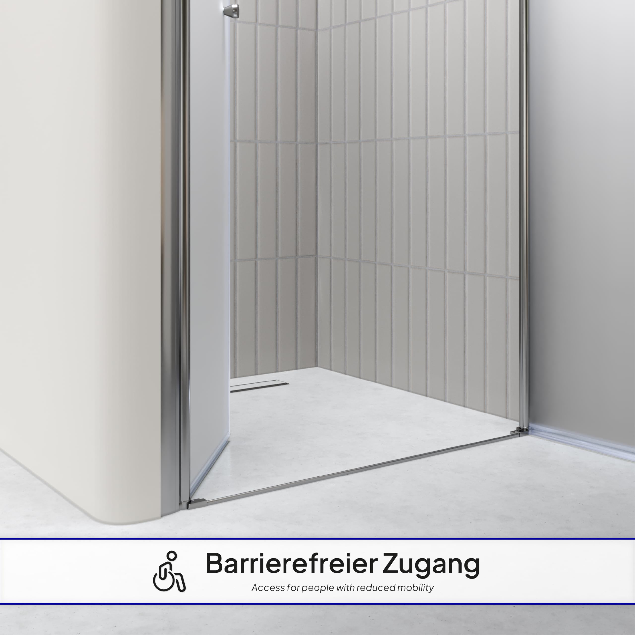 i-flair LIMA Duschtür 76x180 cm Nischentür mit Pendeltüren Satiniert, Verstellbereich 76-80 cm – 6 mm ESG Sicherheitsglas, Nanobeschichtung, Hebe-Senkmechanismus - DTF