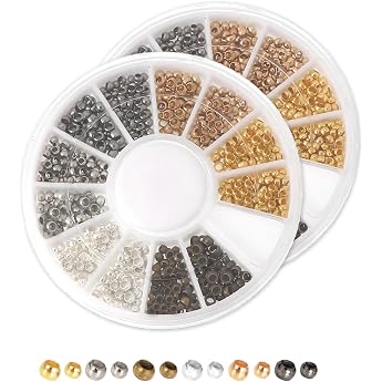 Crimp Beads Set 1440 Pieces Rondelle Crimp Beads Metal Crimp Beads Clasp Crimping Beads 2 mm 2.5 mm for Jewellery Making