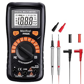 Digital Classic Multimeter with Non-Contact Voltage Detection NCV, Backlit LCD Display, Tests for Voltage, Current, Resistance, Continuity, Diode, Frequency