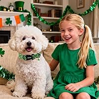 Vista 28 de DOGWONG Collar de perro Airtag de algodón y cáñamo, collar resistente para perros con soporte para Airtag, collares verdes para perros pequeños