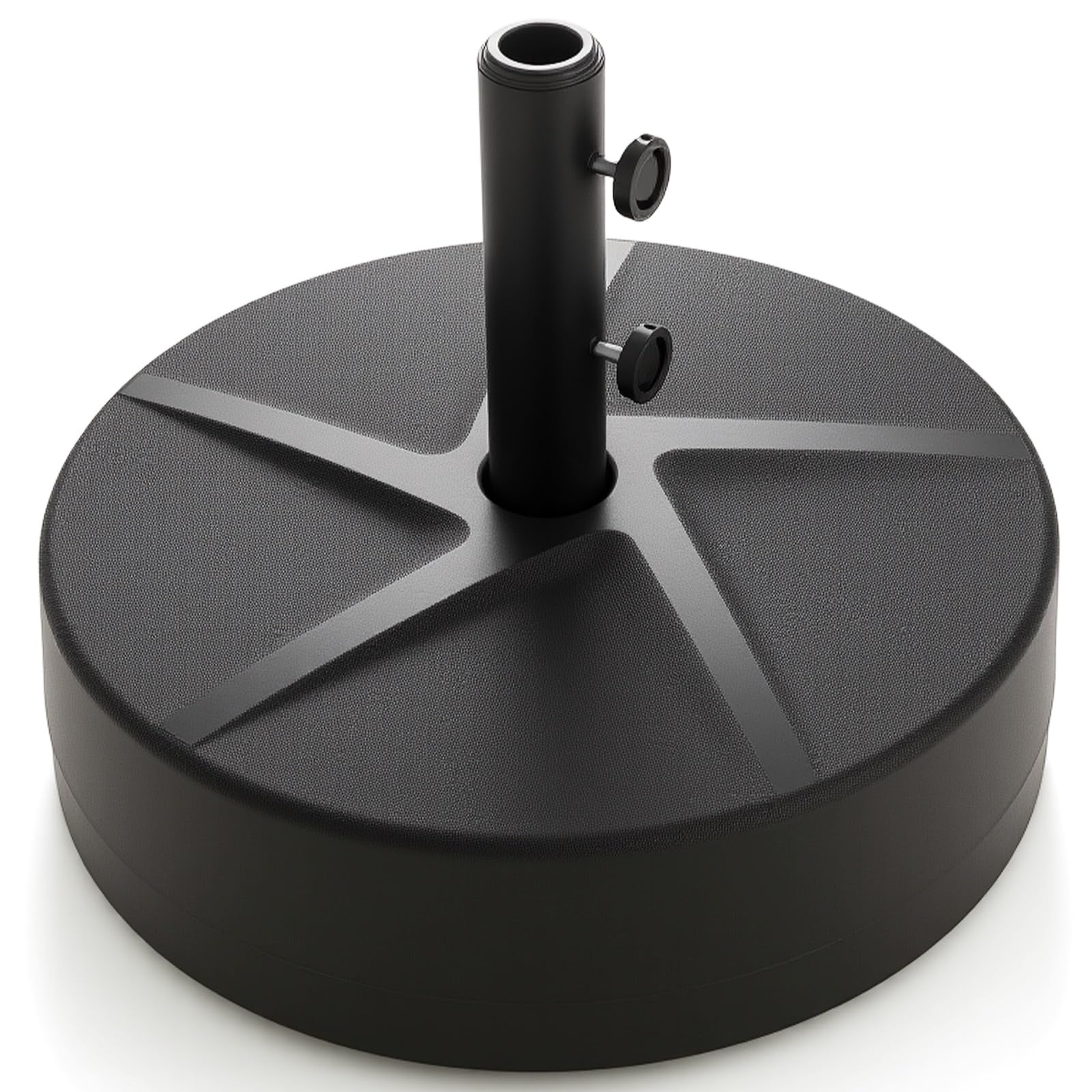 Giantex Outdoor Umbrella Base - 88 lbs Fillable Umbrella Stand with 2 Adjustable Knobs, 3 Adapters, HDPE Weighted Market Umbrella Pole Holder for Patio Poolside Garden Deck Backyard