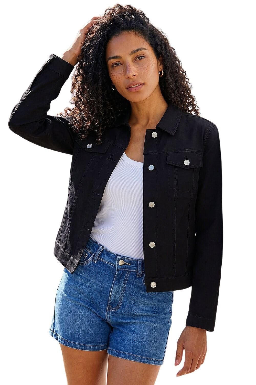 Roman Women's Black Stretch Pocket Detail Jacket In Size 18