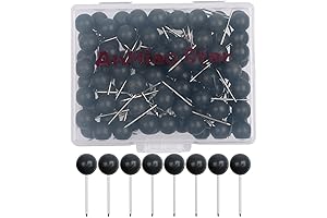 100Pcs Black Map Pins Push Pins, 1/4 Inch Diameter, Used for Maps and Marking