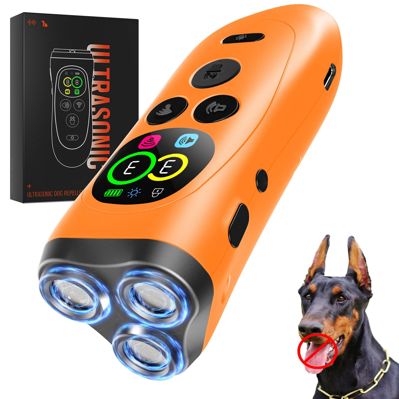 Dog Bark Deterrent Device,3X Ultrasonic Anti Barking with Color LCD Screen,7 Training Modes 35 FT Range Correct Bad Behavior Indoors Outdoors,Safe &amp; Humane Rechargeable Bark Control for Dogs