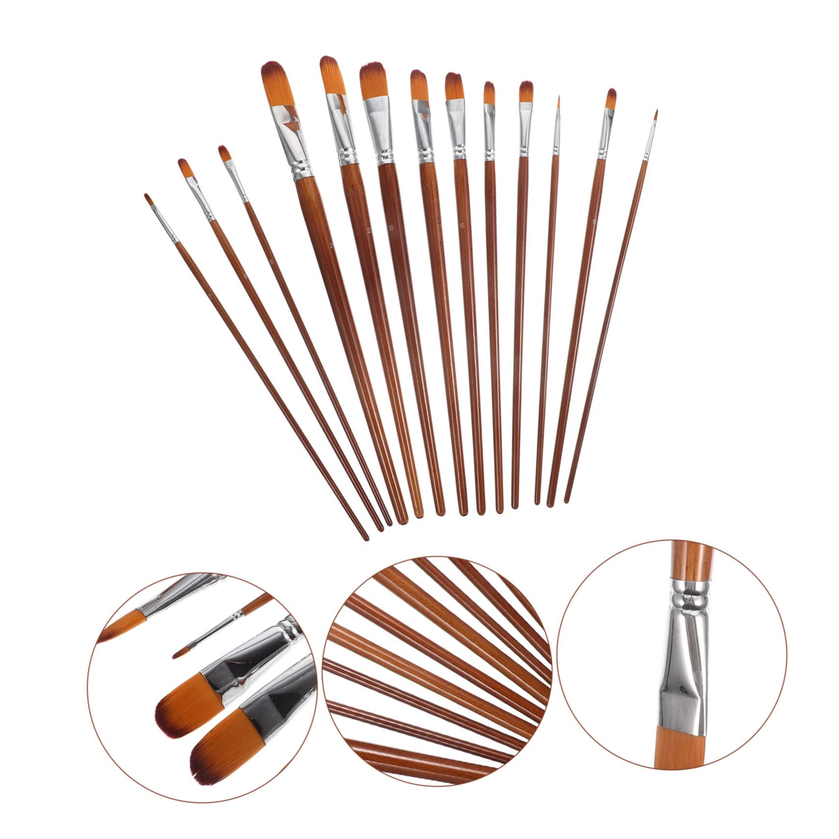 SHINEOFI 26piezas Pinceles De Pintura De Nylon De Doble Color para Acuarela y Óleo Kit De Pintura Profesional y Práctico para Artistas y Principiantes