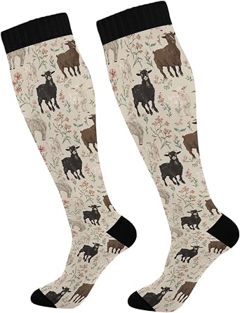 Pigsaly Red White Polka Dot Womens Compression Socks Athletic Tube Sock Knee High Socks Outdoor Sport Socks