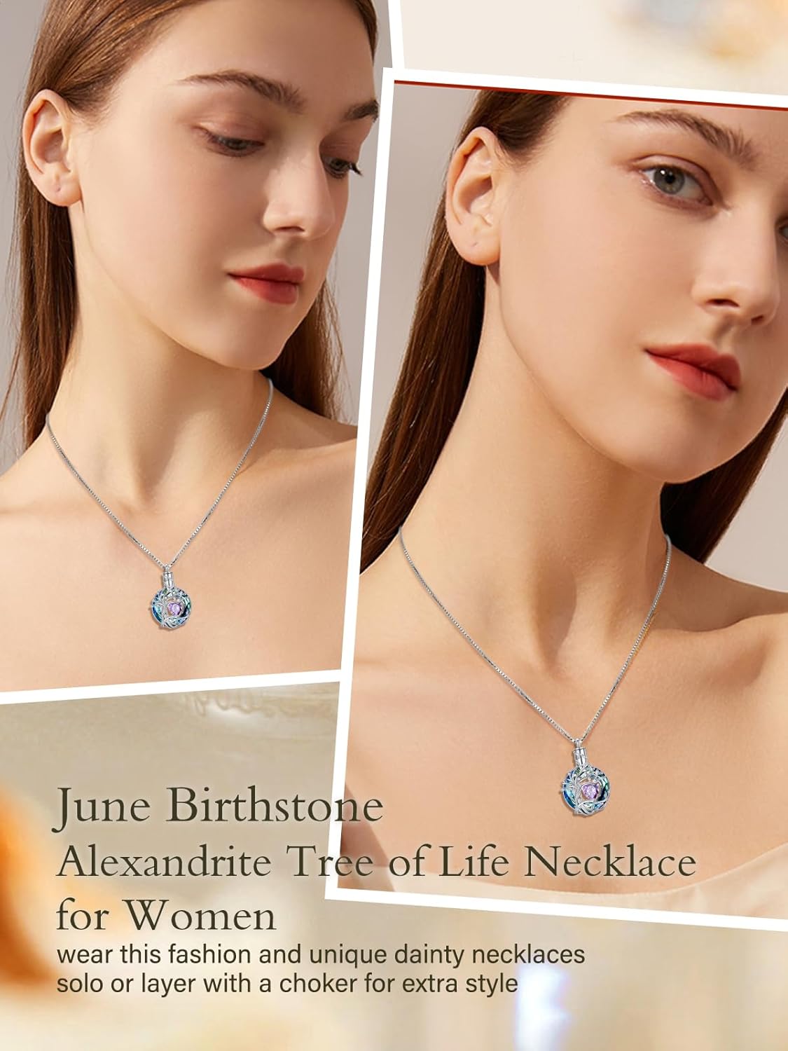 TOUPOP Tree of Life Urn Necklaces for Ashes Birthstone Cremation Jewelry 925 Sterling Silver Crystal Memorial Keepsake Funeral Jewelry for Women (with Funnel Filler) - Image 4