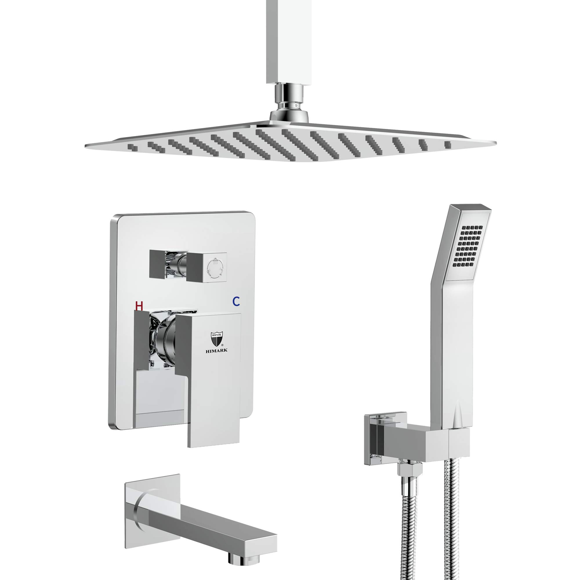 Buy HIMK Shower System, Ceiling Shower System Chrome with 12" Rain