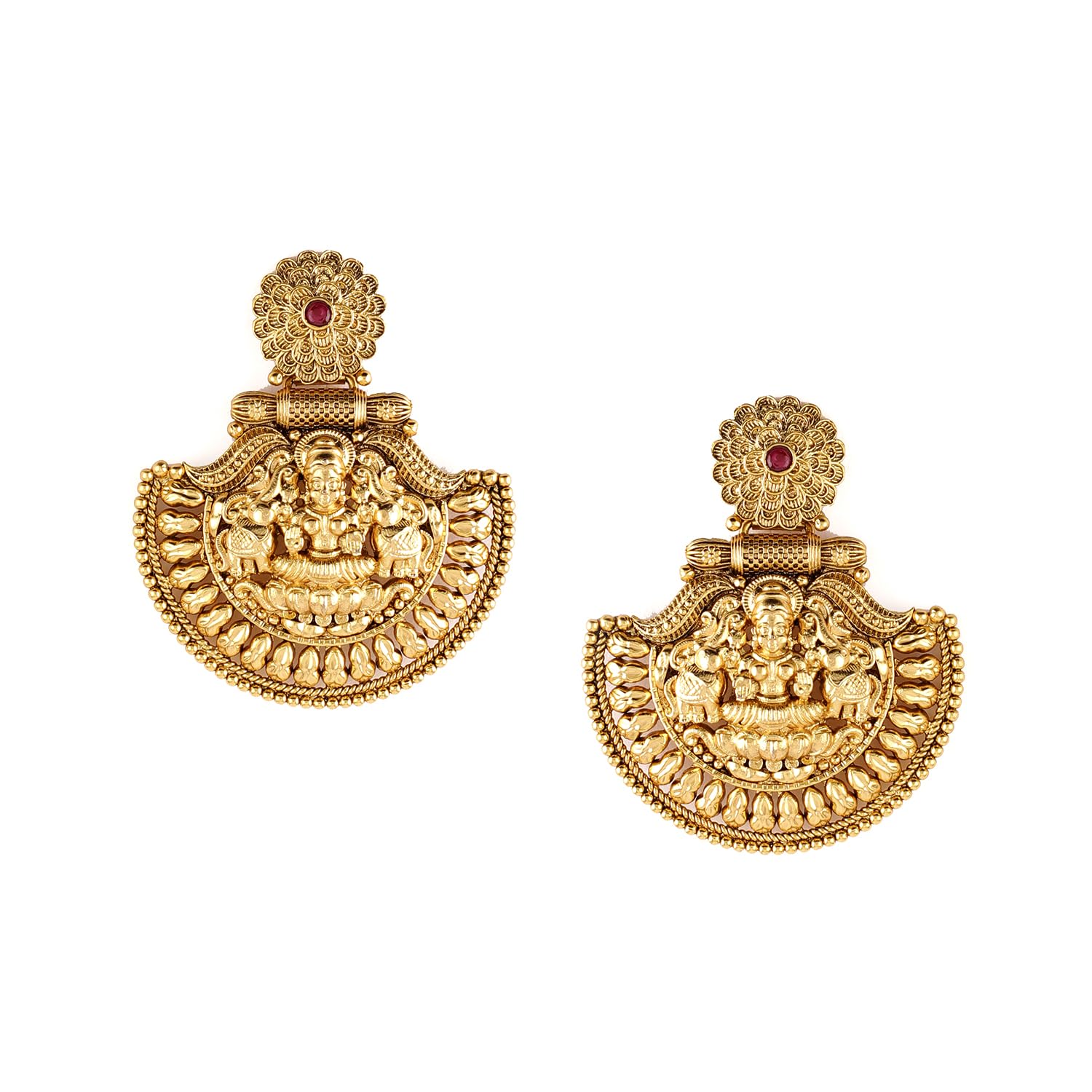 Rubans Eternal Grace 22k Gold-Plated Temple Chandbali Earrings (B0D6RJFLZM) Amazon Price History, Amazon Price Tracker