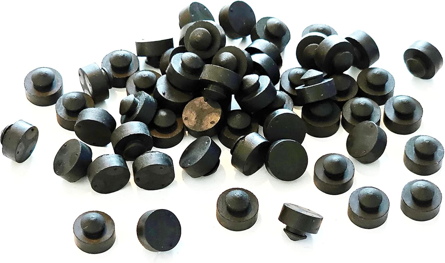 Lot of 25 Pushin Rubber Bumper Feet Tight Grip Stem Stoppers/Hole Plugs 5/8" Flat