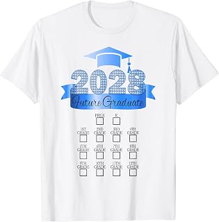 2028 Future Graduate Blue Check Box School Year Keepsake T-Shirt