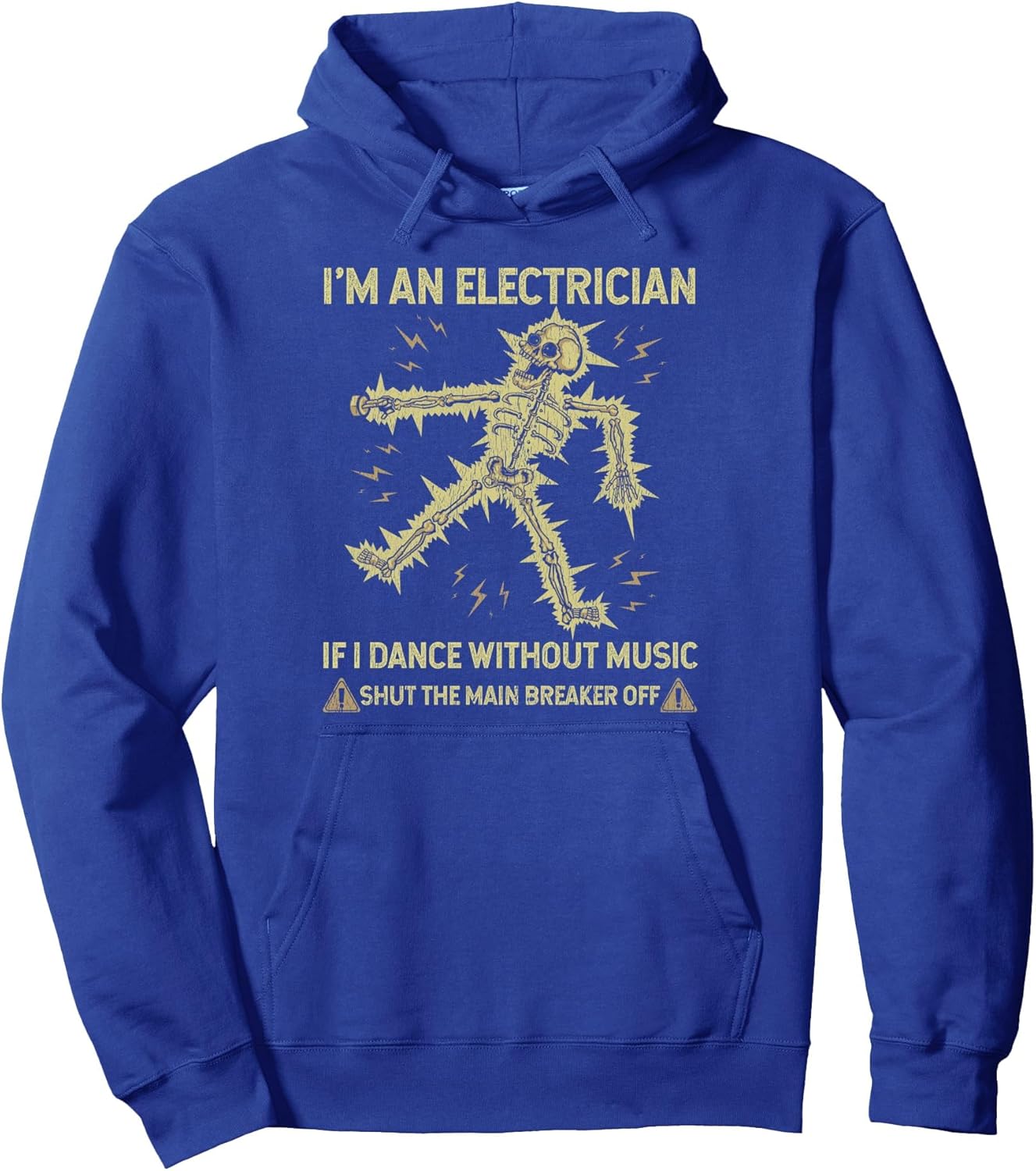 Funny Electrician Skeleton Lightning Pullover Hoodie