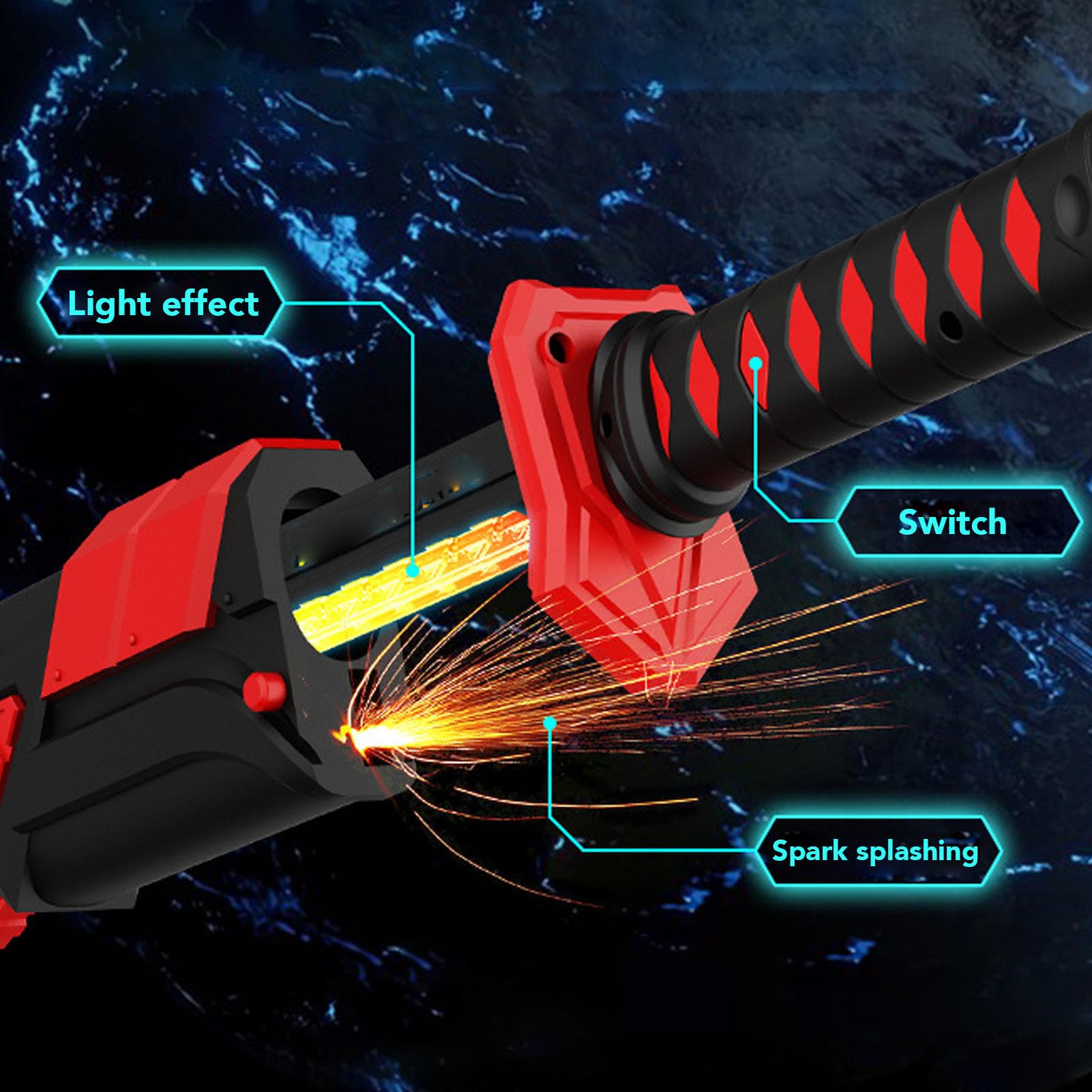 Vikye Spada LED con Nebulizzazione Ed Effetti Sonori per Giochi Interattivi e Cosplay Design High-Tech da 23,23 Pollici