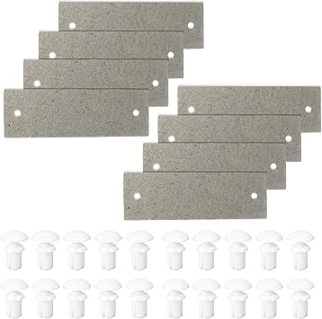 8 Packs W10915651 W10120230 Microwave Waveguide Cover with 20 Waveguide Cover Locking Buttons, Replacement for Microwave Wave Guard Parts Built-in Microwaves