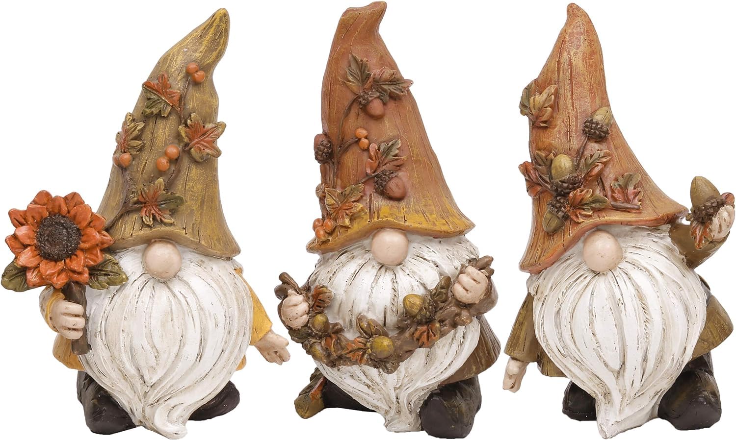Gnomes d'automne Valery Madelyn lot de 3 figurines de collection idée cadeau de pendaison crémaillère