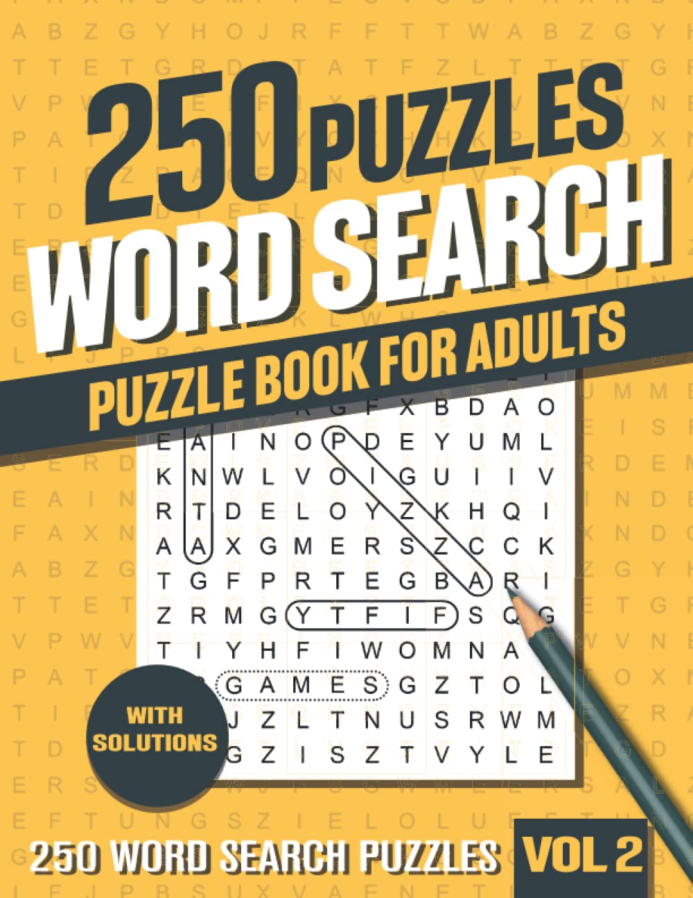 250 Word Search Puzzle Book for Adults: Big Puzzlebook with Word Find Puzzles for Seniors, Adults and all other Puzzle Fans - Vol 2