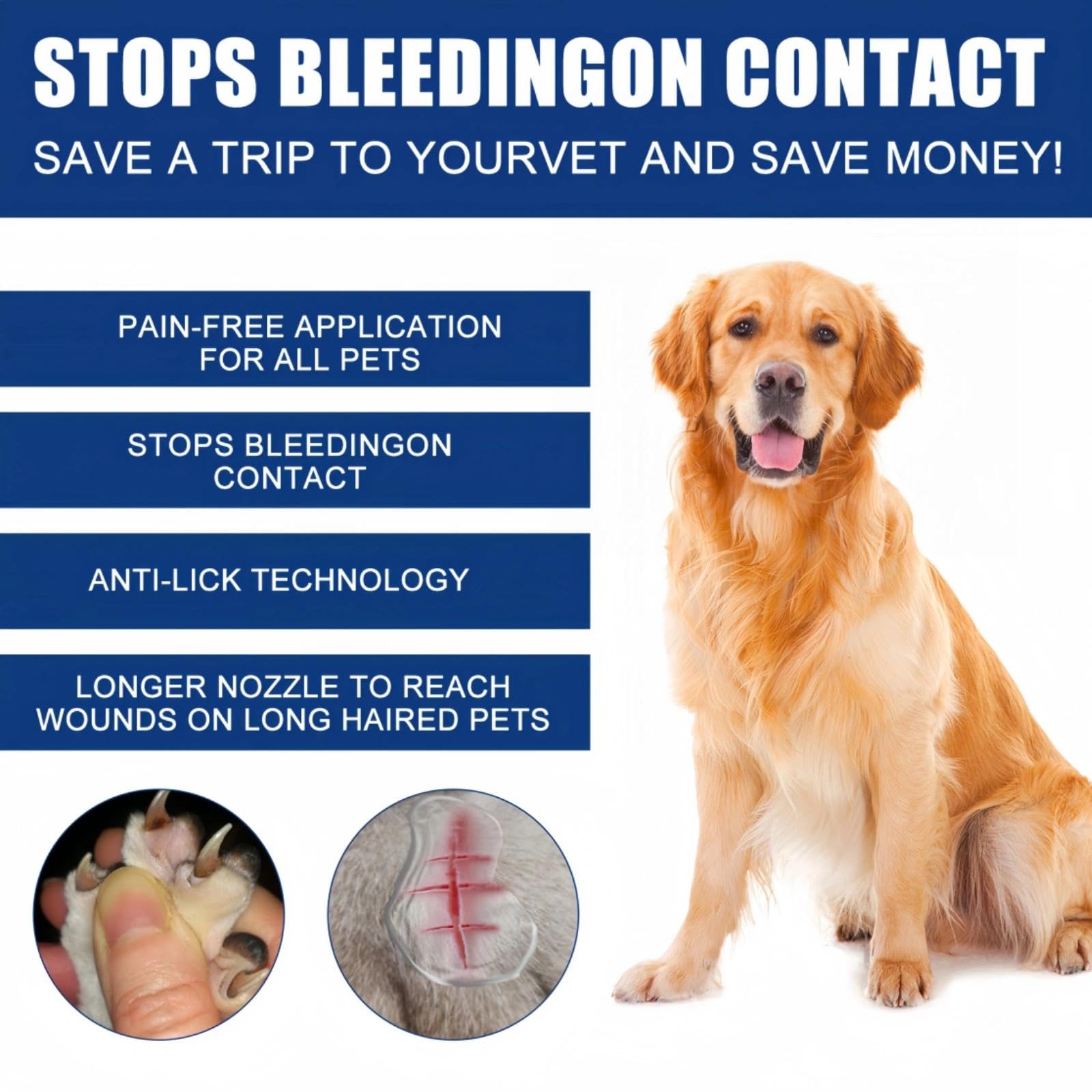 SONGMART Pet Wound Care Gel, Liquid Bandage for Dogs Cats & Other Pets, Dog Leg Wound Protector, Waterproof Protective - Image 4
