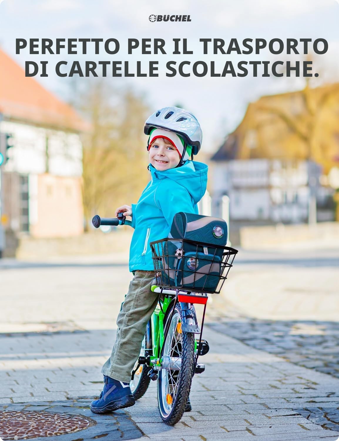 Büchel Cestino Posteriore per Bici JUMBO in Alluminio di Alta Qualità con Bordi Rinforzati | Grande Cestino per Bicicletta Posteriore con Kit di Fissaggio | Cestino per Zaini Scolastici