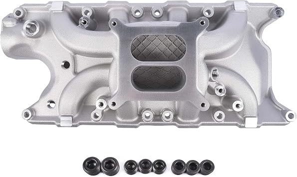 84026 Aluminum Dual Plane Intake Manifold Replacement for Ford Small Block Windsor, 1962-1965 V8 4.3L/260, 1963-1969 V8 4.7L/289, 1968-2001 V8 5.0L/302