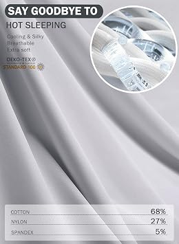 INSEN Reading Pillow, Back Pillow for Sitting in Bed and Couch, Gaming Pillow for Adults, Sit Up Support for Bed, Cooling Tencel, Grey