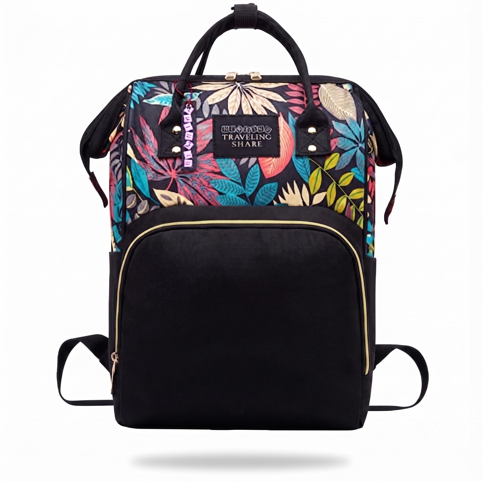 BEMBIKA Diaper Bag The Ultimate Mother Bag For New Born Baby and Mothers Stylish Diaper Bags With Big Storage Capacity Make Diapering & Nursing Easy With Maternity Backpack-Leaf Black Design-picture-36