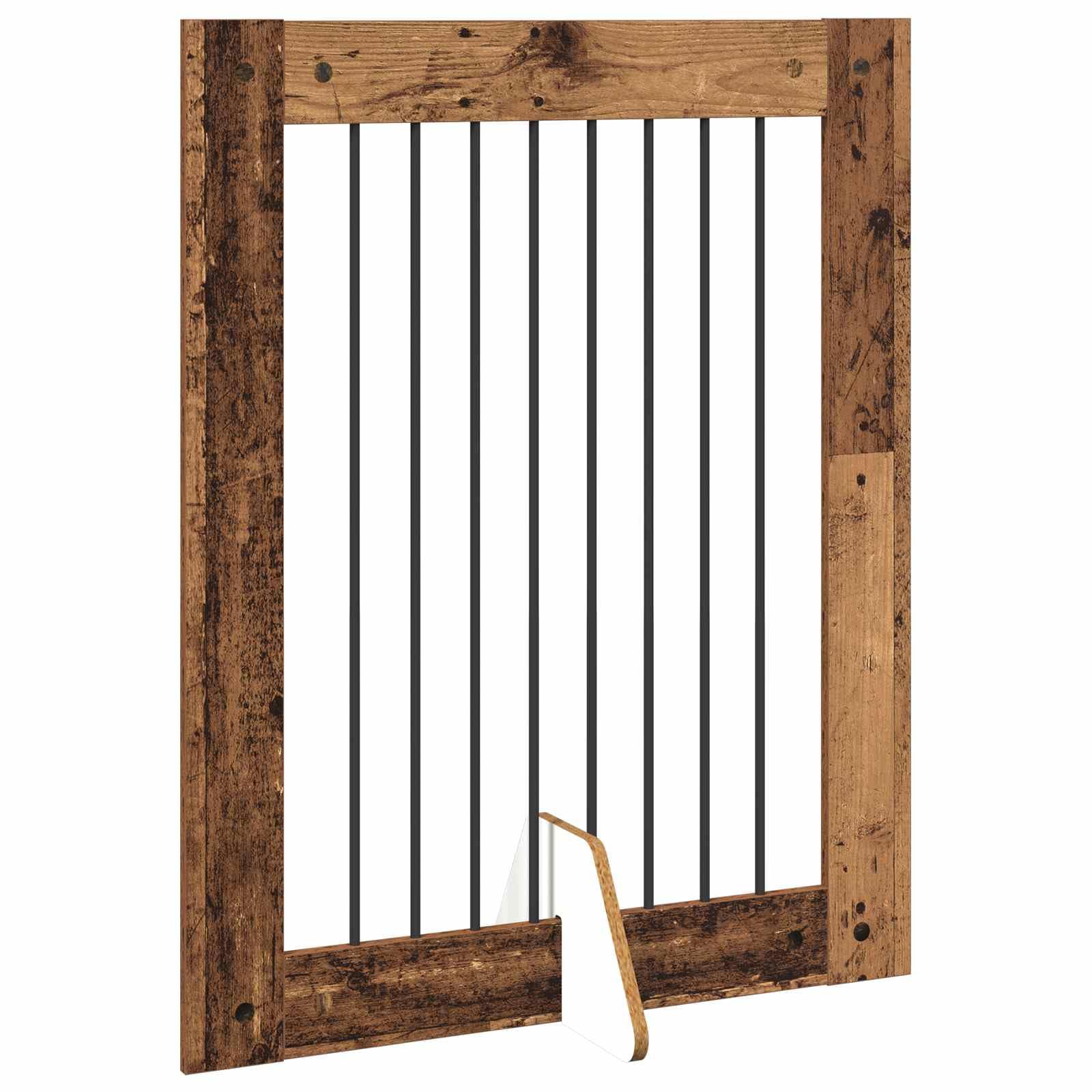 Perrera plegable para perros con soporte de madera reciclada de 160,5 cm, flexible, ahorra espacio, portátil para interiores y exteriores, rejilla de metal resistente, seguro para la cría de