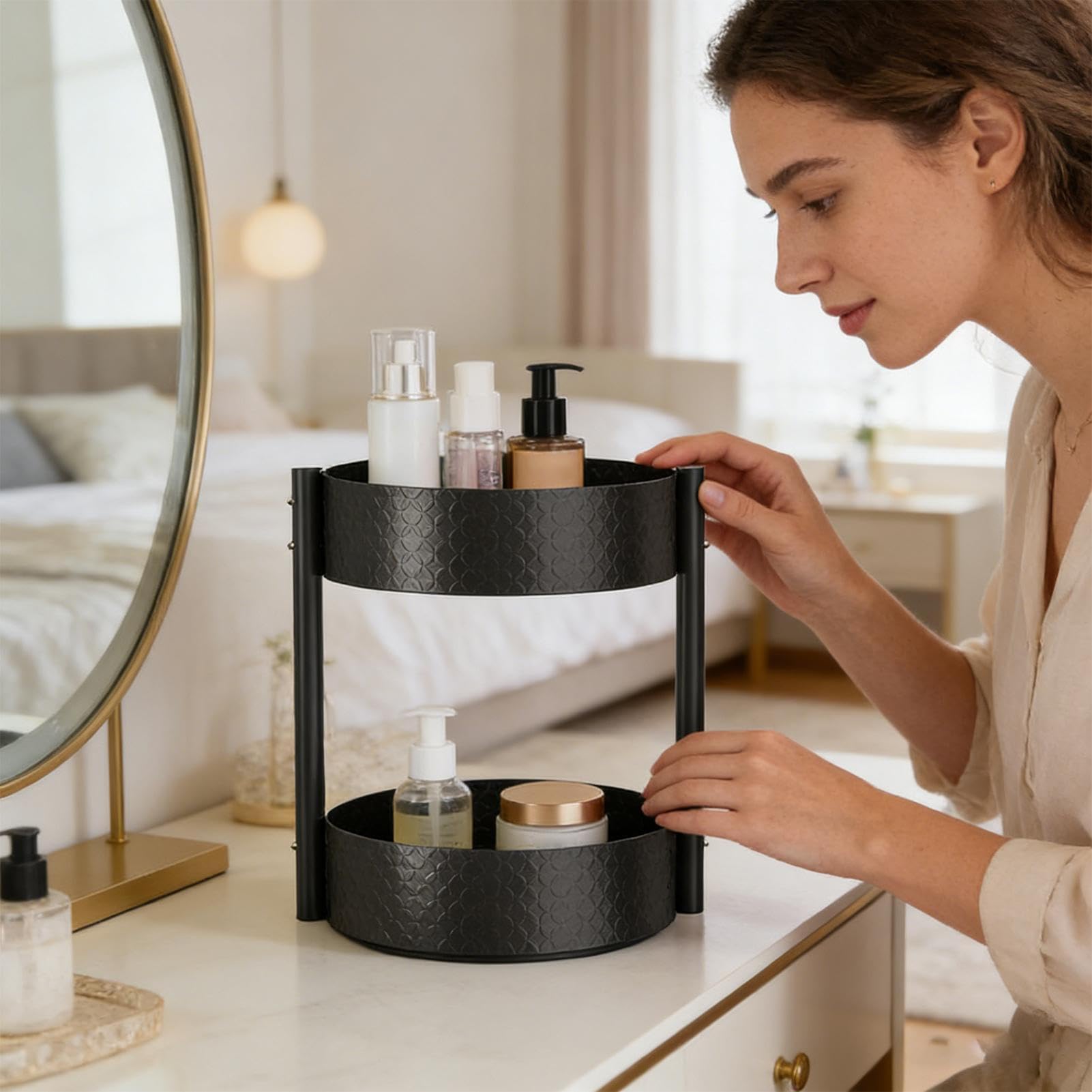 Organizador de Especias Soporte Giratorio Para Encimera De Cocina | Estantes de Cocina para Encimera Para en Refrigerador, Despensa, Encimera, Snack, Baño, Tocador, Perfumes y Medicinas