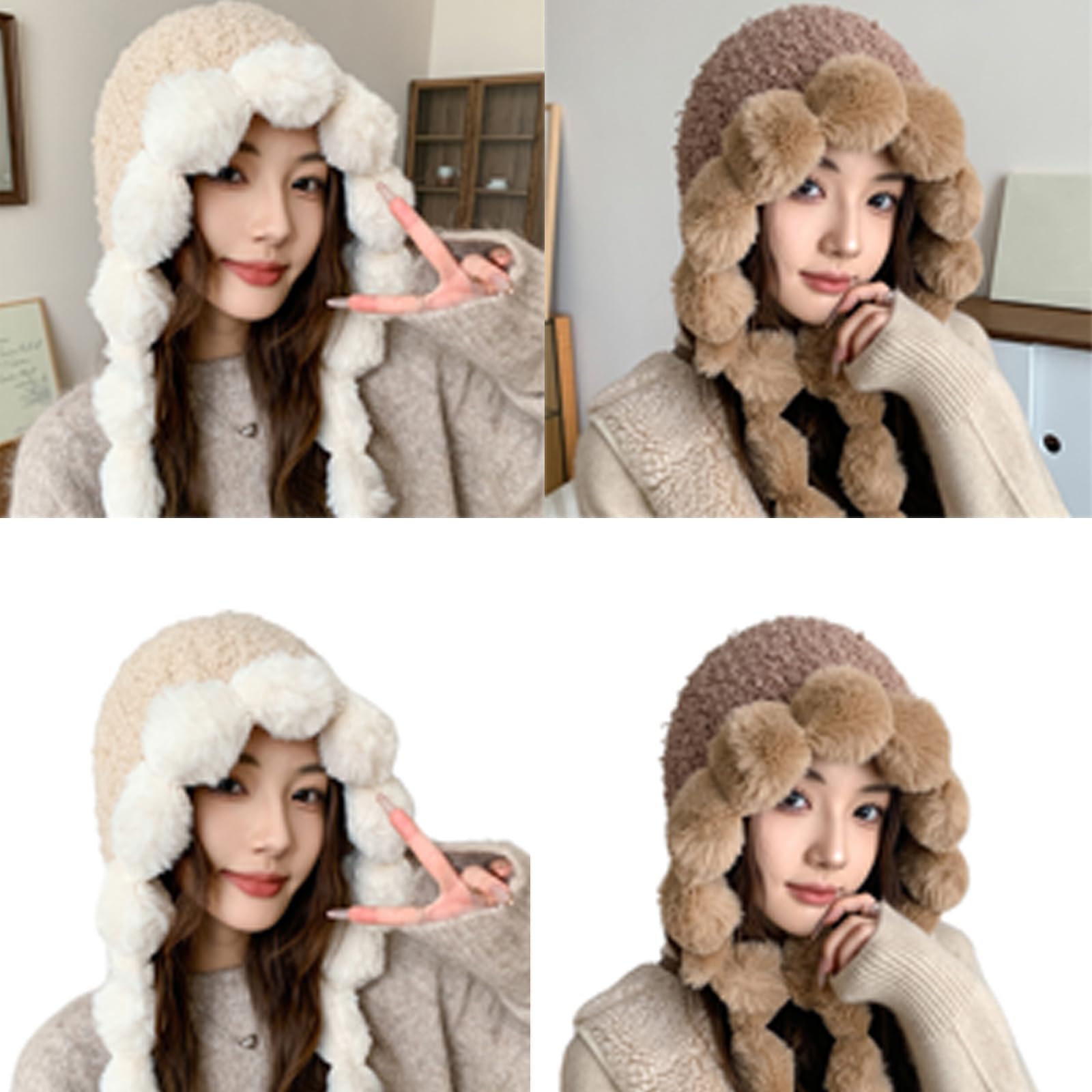 Ubxvamm Plush Earflap Hat Adjustable Size Hat Ear Protecting Hat Breathable Soft Hat Outdoor Accessory