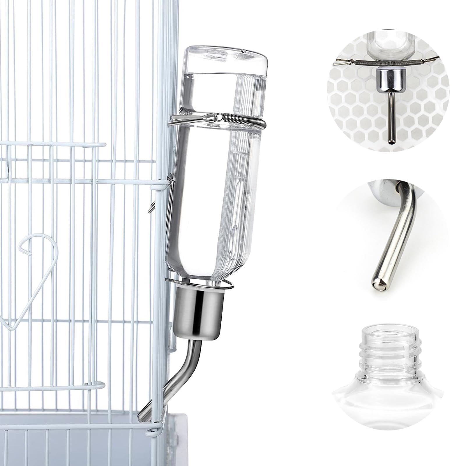 Kleintiertränke, Glas, 250 Ml Nagetier-Wasserspender Mit Edelstahlkugel
