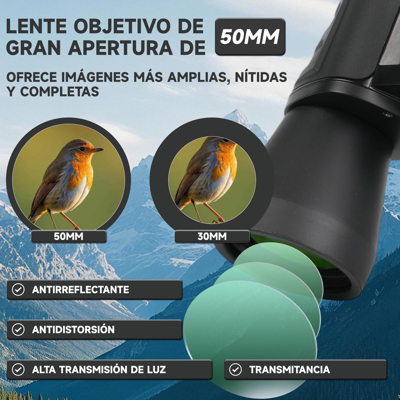 Prismáticos 10x50 Profesionales HD para Observación Aves | Binoculares Adultos Potente,Prismaticos Vision Nocturna HD Portátiles impermeables para Fútbol, Conciertos,Senderismo