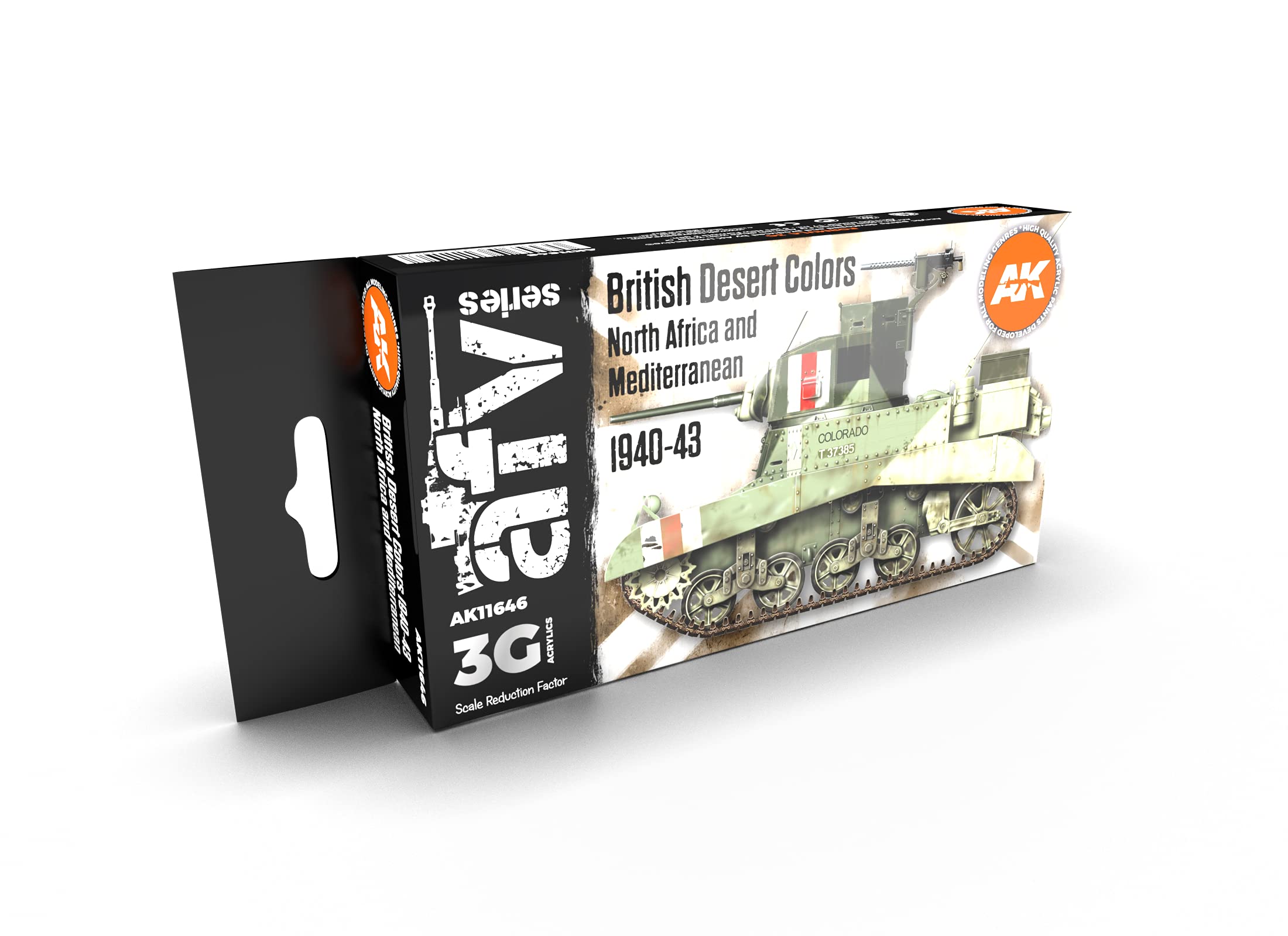 AK Interactive AFV Series 3G Acrylic Paint Set - British Desert Colors North Africa and Mediterranean 1940-43 (AK11646), Grey