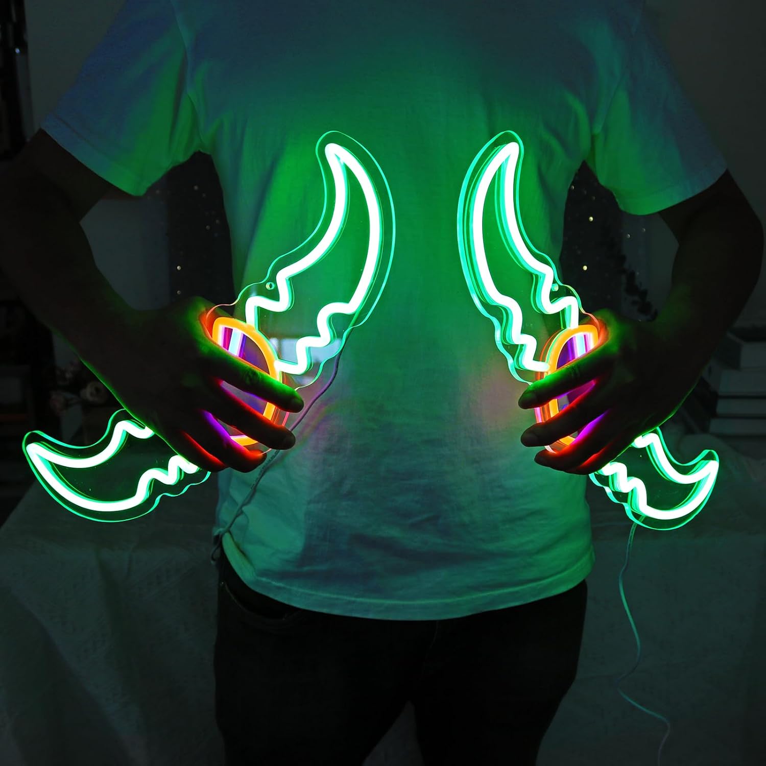 Generic Cool Weapons Neon Sign, Warglaive of Azzinoth Neon Light Wall Decor for Game Room, Bedroom, Living Room, Gifts for men, Merchandise, Dimmable USB Power(16.9""x6.3"")