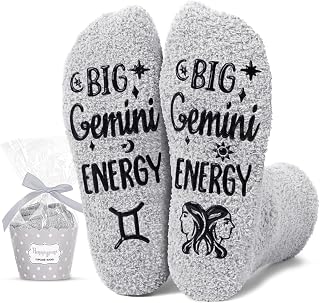 HAPPYPOP Zodiac Gifts Birthday Gifts for Men Teens - Astrology Constellation Horoscope Gifts, Fuzzy Space Galaxy Socks