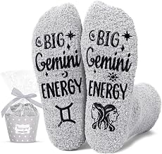 HAPPYPOP Zodiac Gifts Birthday - Astrology Constellation Horoscope Gifts, Fuzzy Galaxy Socks