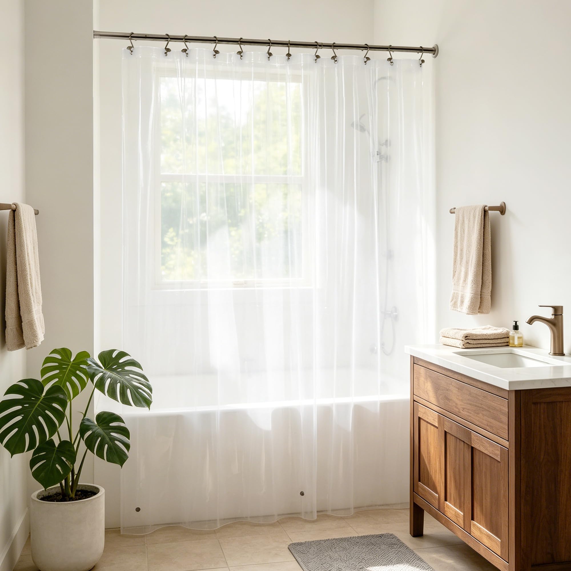 Barossa Design Super Long Clear Shower Curtain Liner, 72 Wide x 108 Height