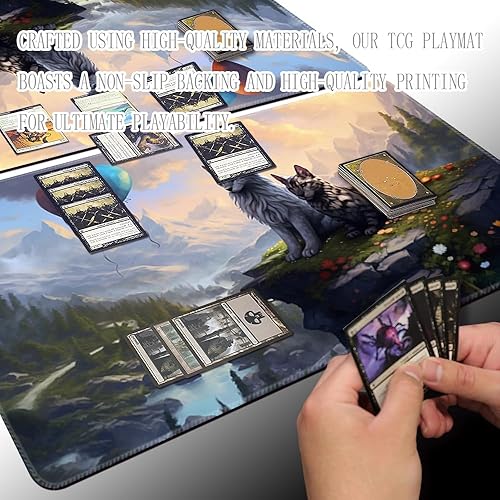 Miniatura 4 de MTG - Tapete de juego de 24 x 14 pulgadas, bolsas de almacenamiento con parte trasera antideslizante, ideal para entusiastas de los juegos de