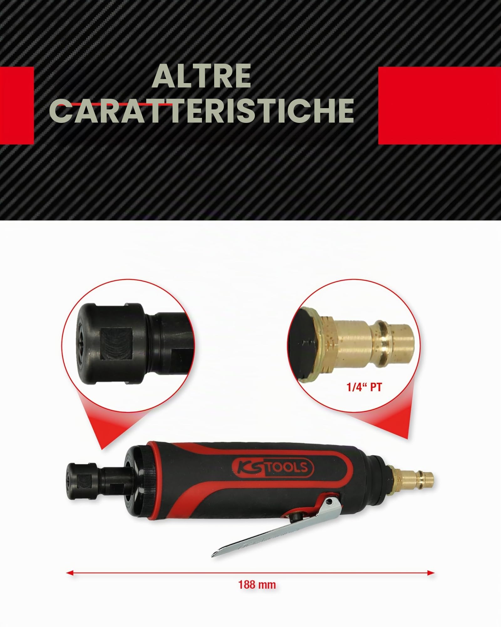 KS Tools Smerigliatrice ad aria compressa 23.000 giri/min