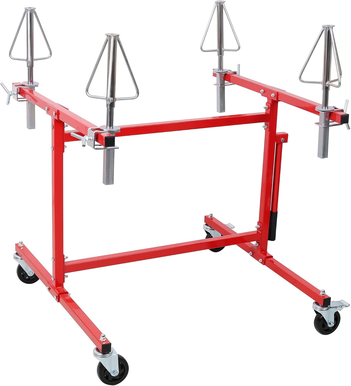 Mobile Wheel Paint Stand, Heavy Duty Wheel Rim Painting Stand, Adjustable Height, Paint Stands Auto Body & Rotating Panel Drying Rack for Garage Repair Shops, 220 LBS