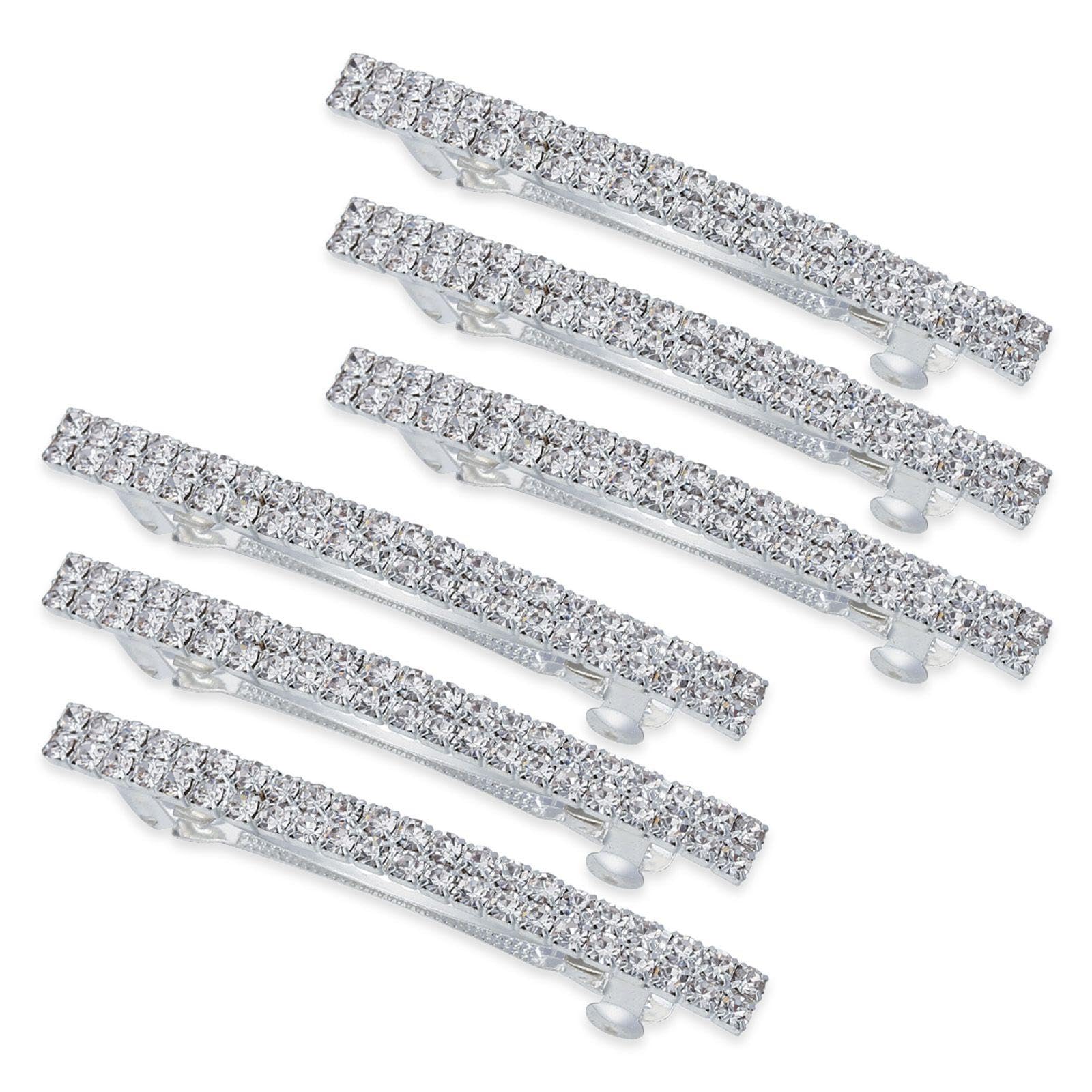 6 Pieces Rhinestone Spring Hair Clips, Elegant Women'S Hair Clips, Hairstyle Decoration Hair Clips, Shiny Hair Clips