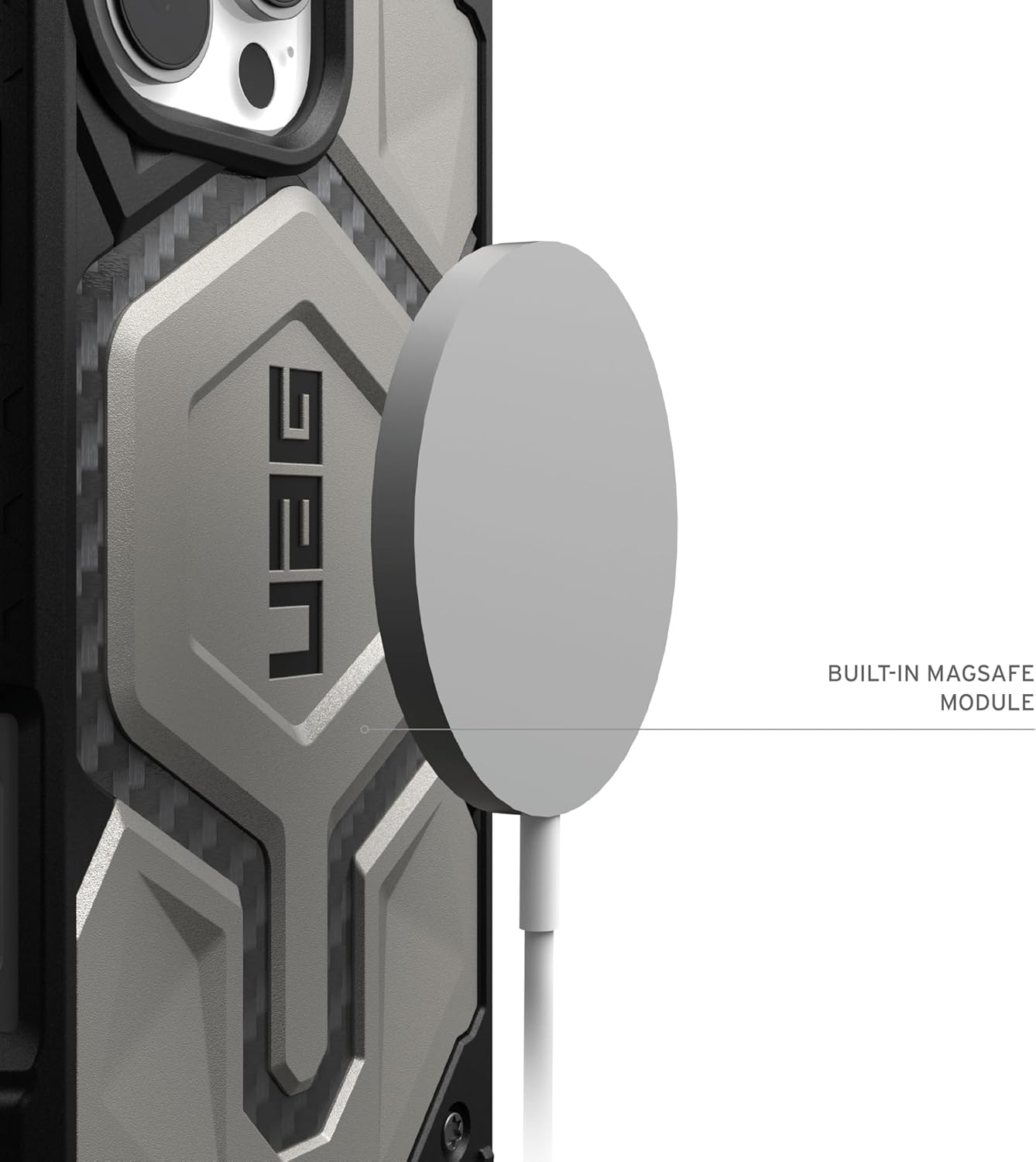 URBAN ARMOR GEAR UAG Designed for iPhone 16 Pro Case 6.3" Monarch Pro - Compatible with MagSafe Charging Rugged Heavy Duty Shockproof Anti-Slip Military Grade Protective Cover, Titanium