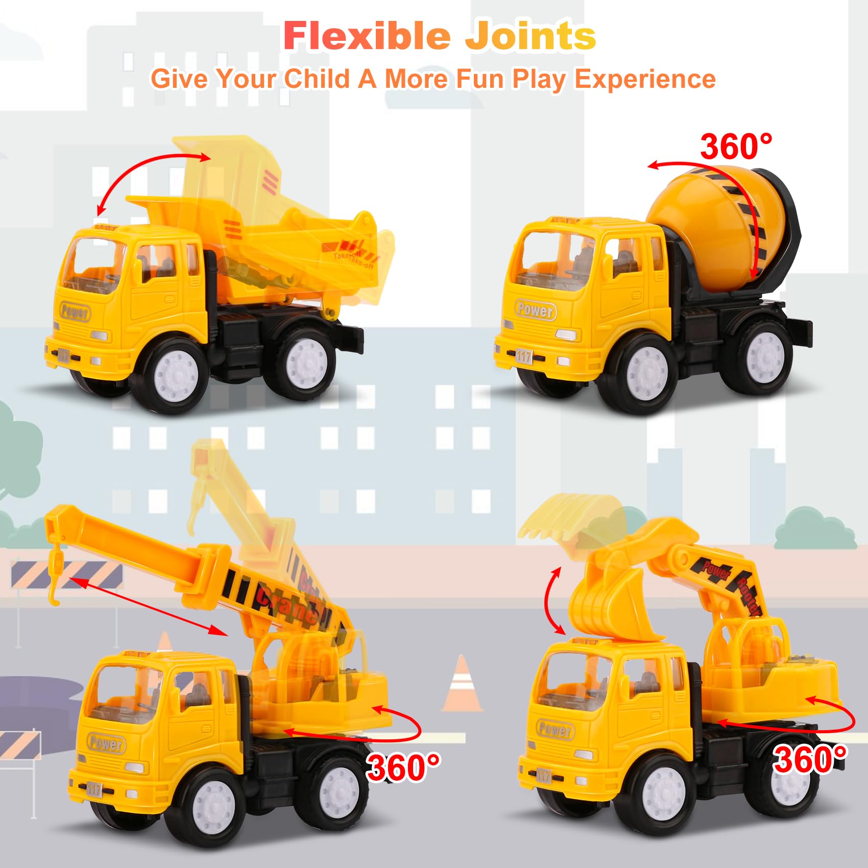 Amazon.co.jp: トラックのおもちゃ5個セット フリクション走行 建設