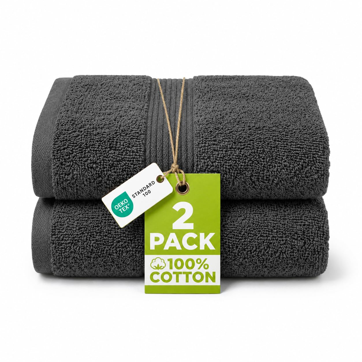 NIMORA 4 Piece Egyptian Cotton Towel Bale Set – Ultra Soft 500 GSM – Face Towels, Hand Towels & Bath Sheet – Super Absorbent, Durable & Quick Dry Bathroom Towels (Charcoal, 2HT)