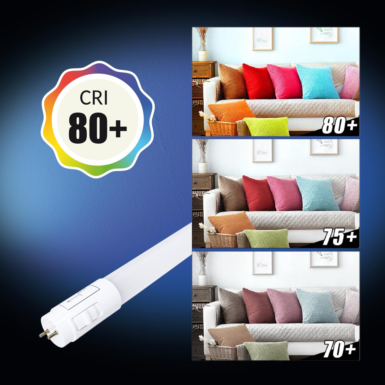 LED ATOMANT Pack 48x Tubo LED 120cm 18W, CCT (Selector de Color Blanco Calido, Neutro y Frio), 2200 Lumenes, Cebador LED incluido, T8 Standard