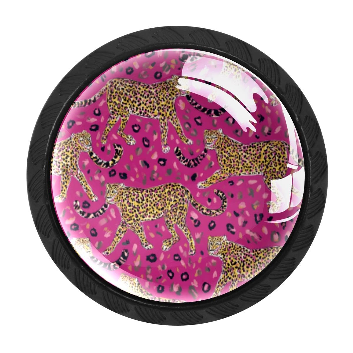 Heoeh Multi 2 4 Pcs Kitchen Cabinet Knobs, Animal Leopard Drawer Knobs Dresser Handles